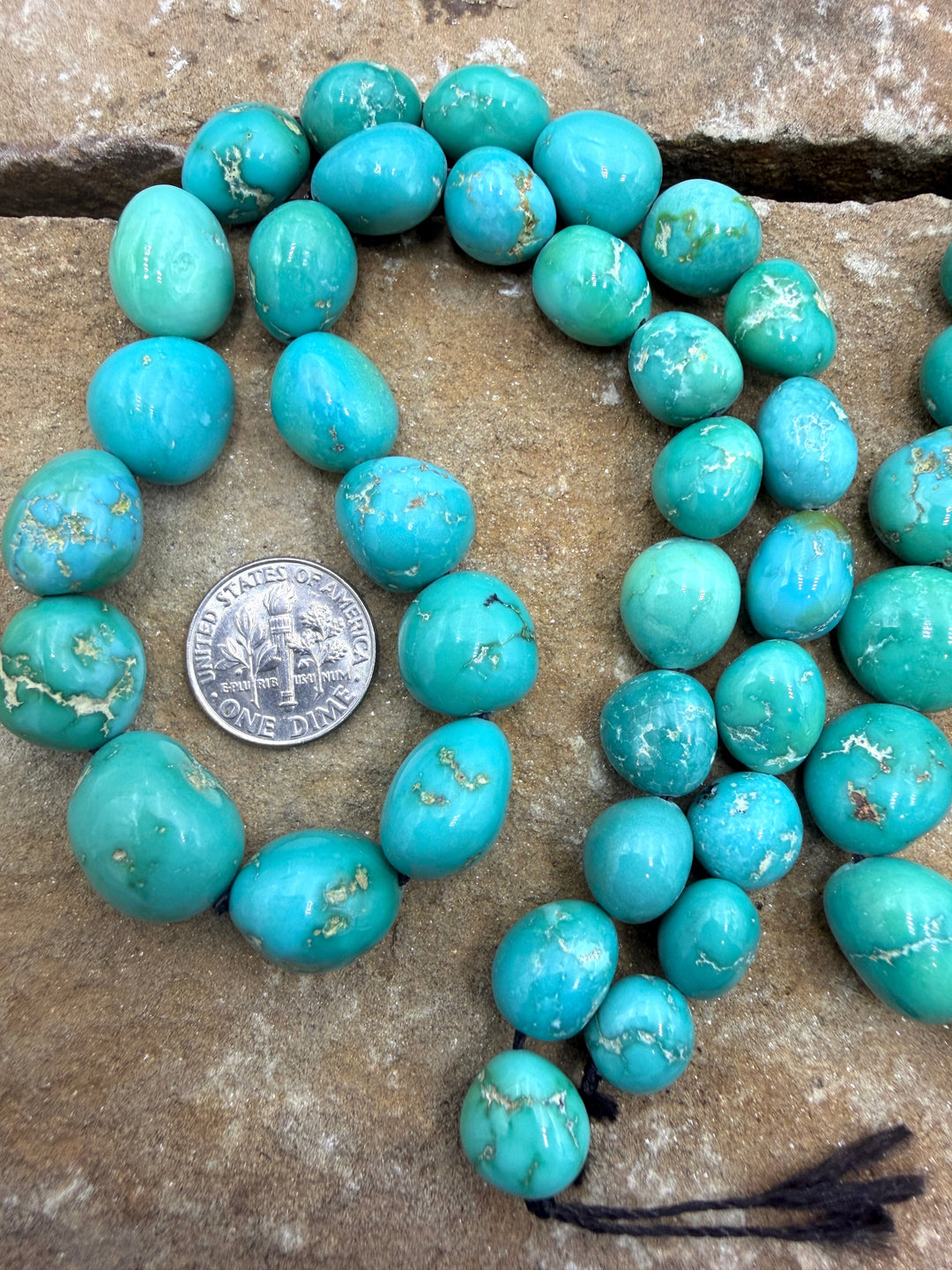RARE Green Sleeping Beauty Turquoise (AZ) Graduated Nugget
