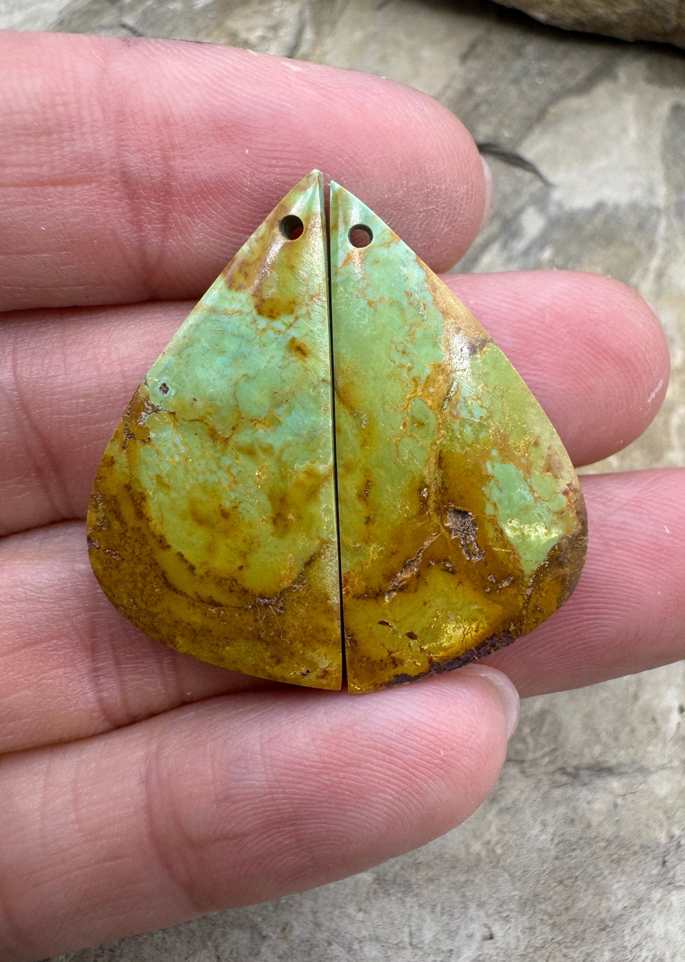 RARE Hardy Pit Kingman Turquoise (AZ) Matching Earring Slab