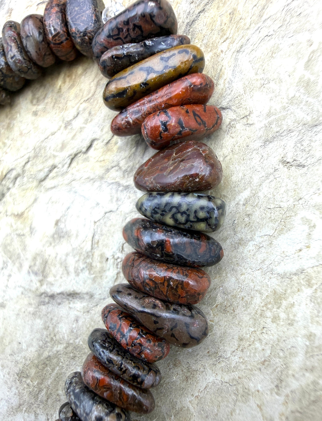 RARE High Pattern Utah Dinosaur Bone 5x10mm Stacked Nugget