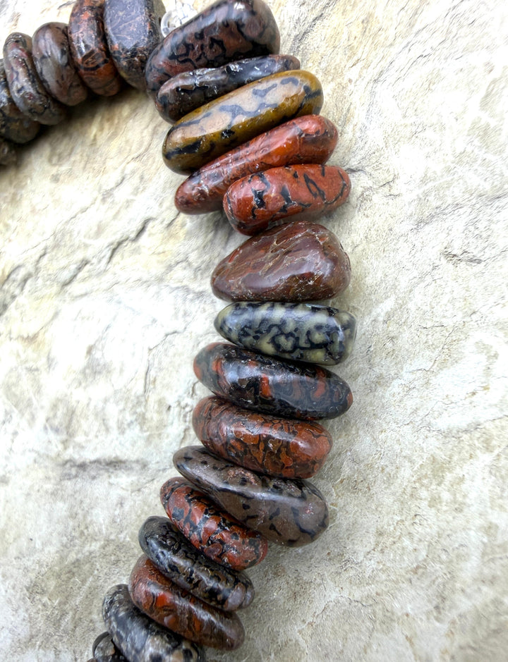 RARE High Pattern Utah Dinosaur Bone 5x10mm Stacked Nugget