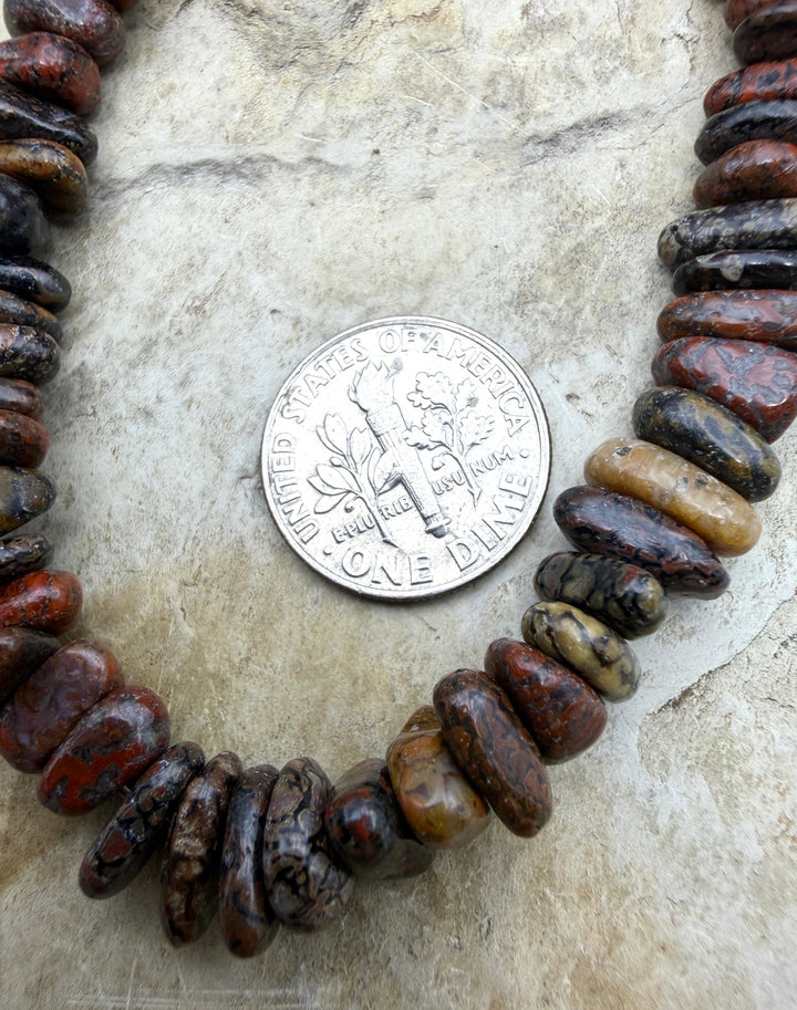 RARE High Pattern Utah Dinosaur Bone 5x10mm Stacked Nugget