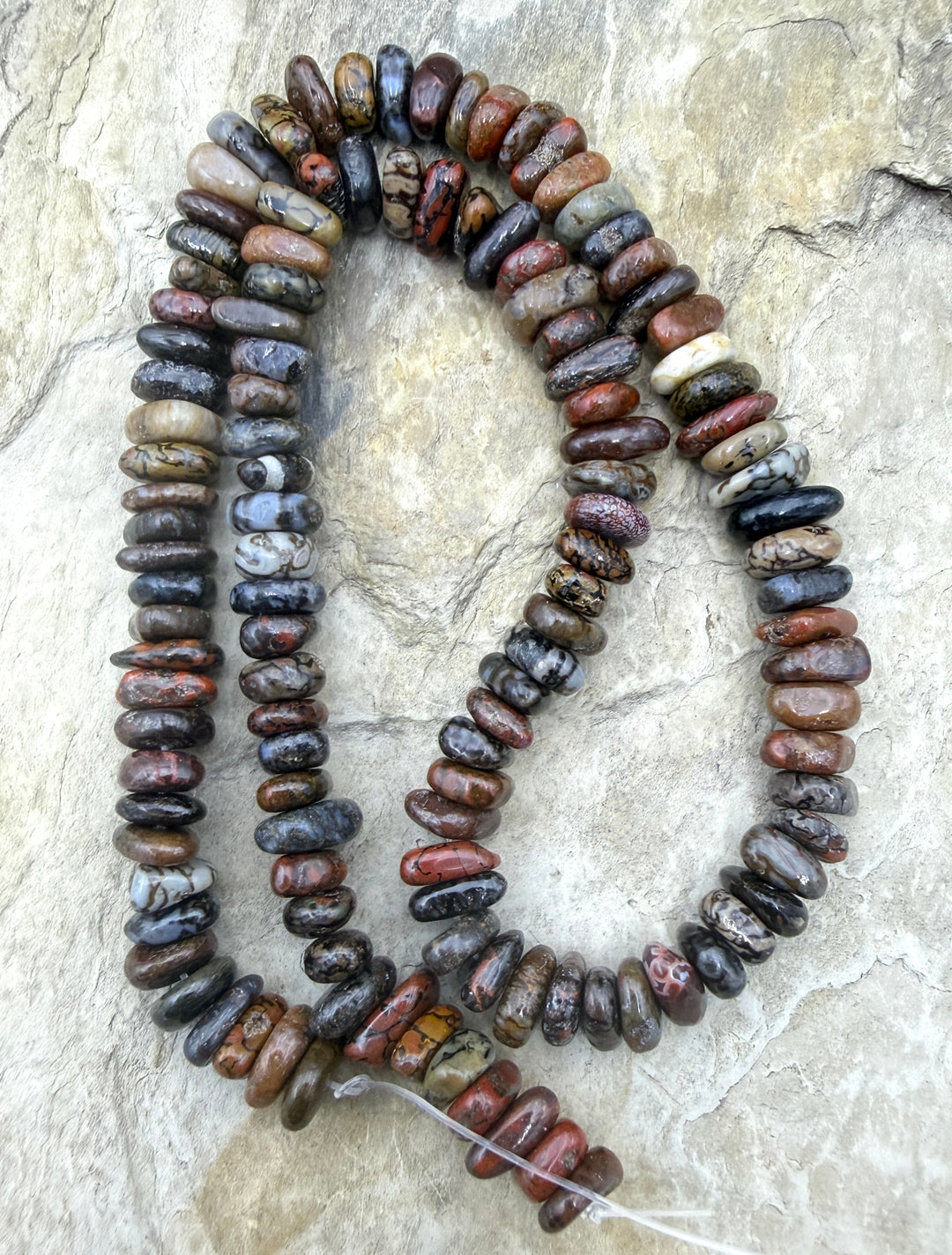 RARE High Pattern Utah Dinosaur Bone 6-10mm Flat Nugget