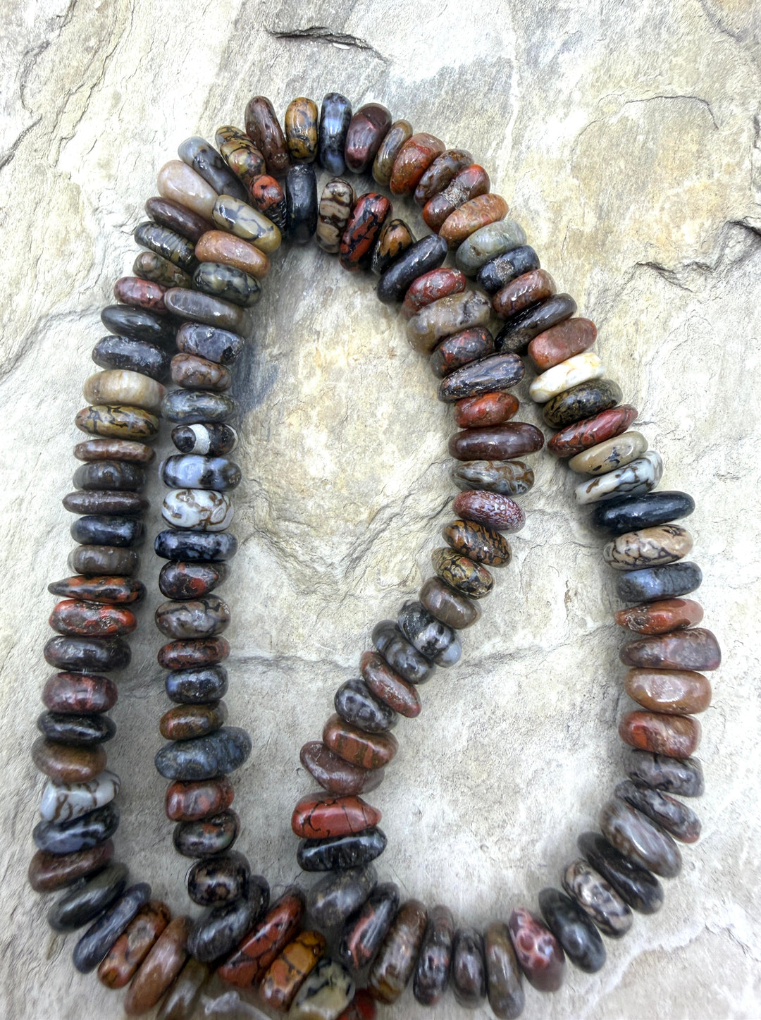 RARE High Pattern Utah Dinosaur Bone 6-10mm Flat Nugget