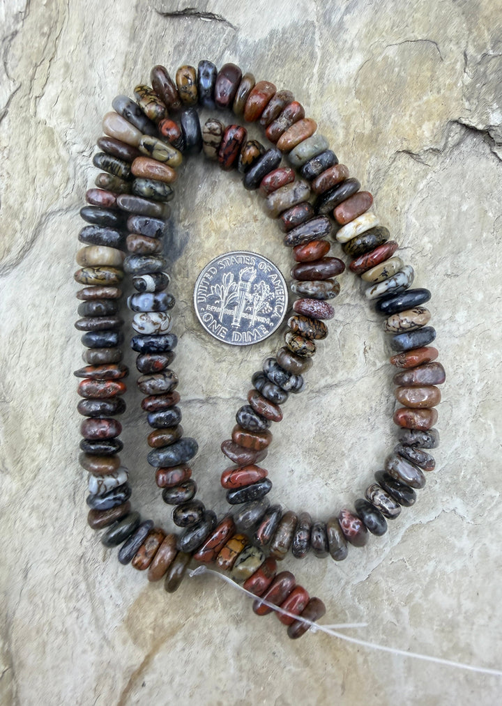 RARE High Pattern Utah Dinosaur Bone 6-10mm Flat Nugget