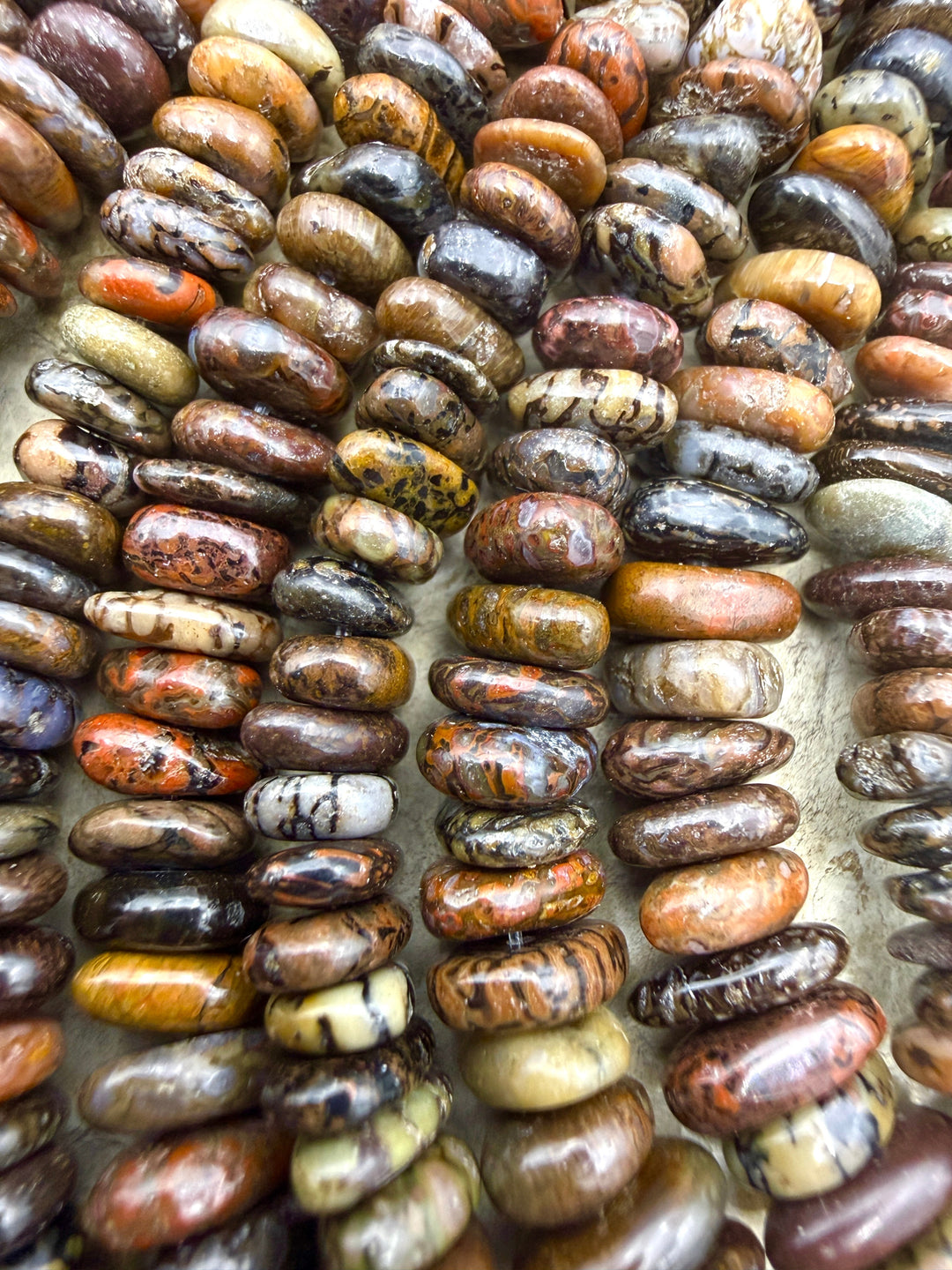 RARE High Pattern Utah Dinosaur Bone 6-10mm Flat Nugget