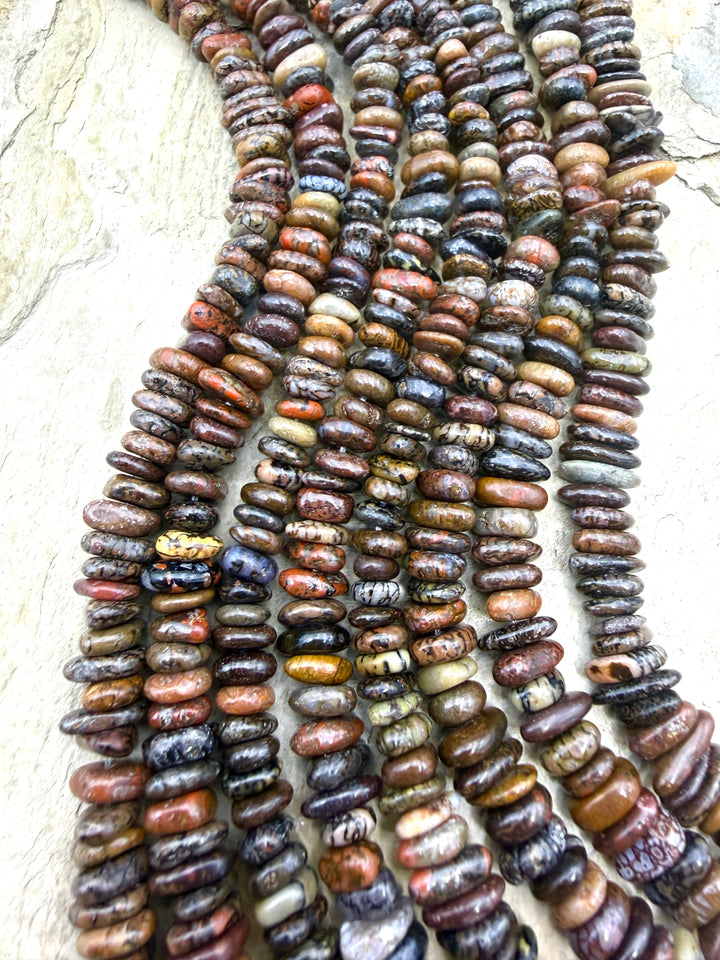 RARE High Pattern Utah Dinosaur Bone 6-10mm Flat Nugget