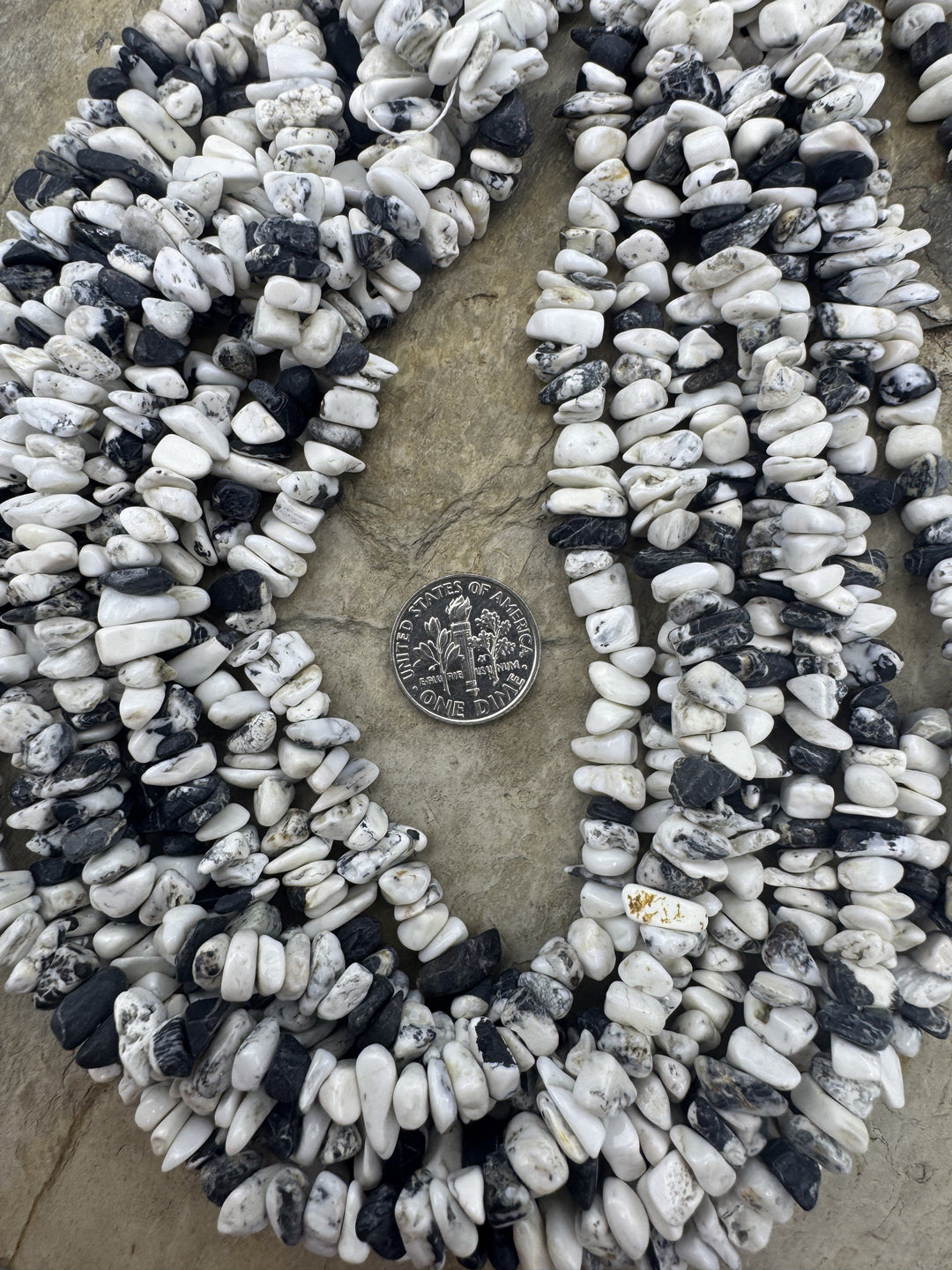 RARE High Quality White Buffalo 4-6mm Chip Beads 18 Inch