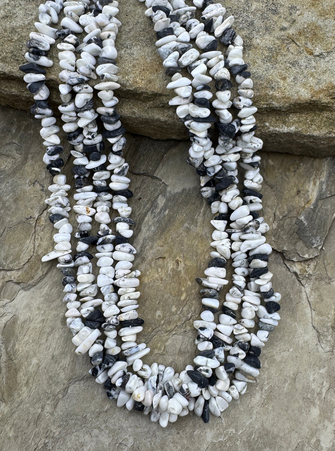 RARE High Quality White Buffalo 4-7mm Chip Beads 18 Inch