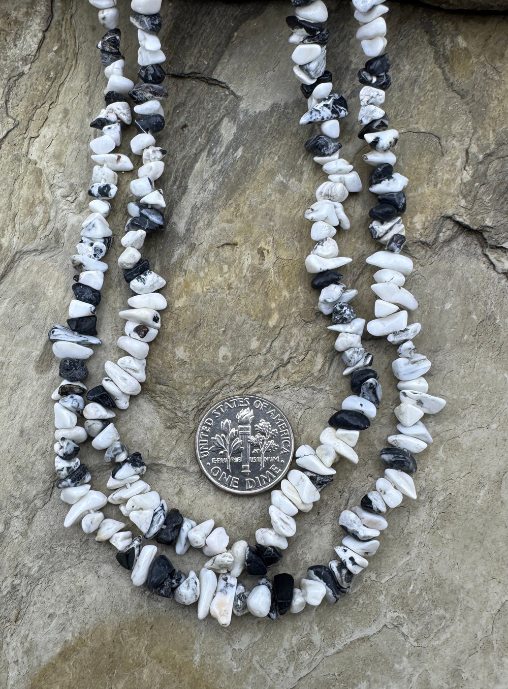 RARE High Quality White Buffalo 4-7mm Chip Beads 18 Inch