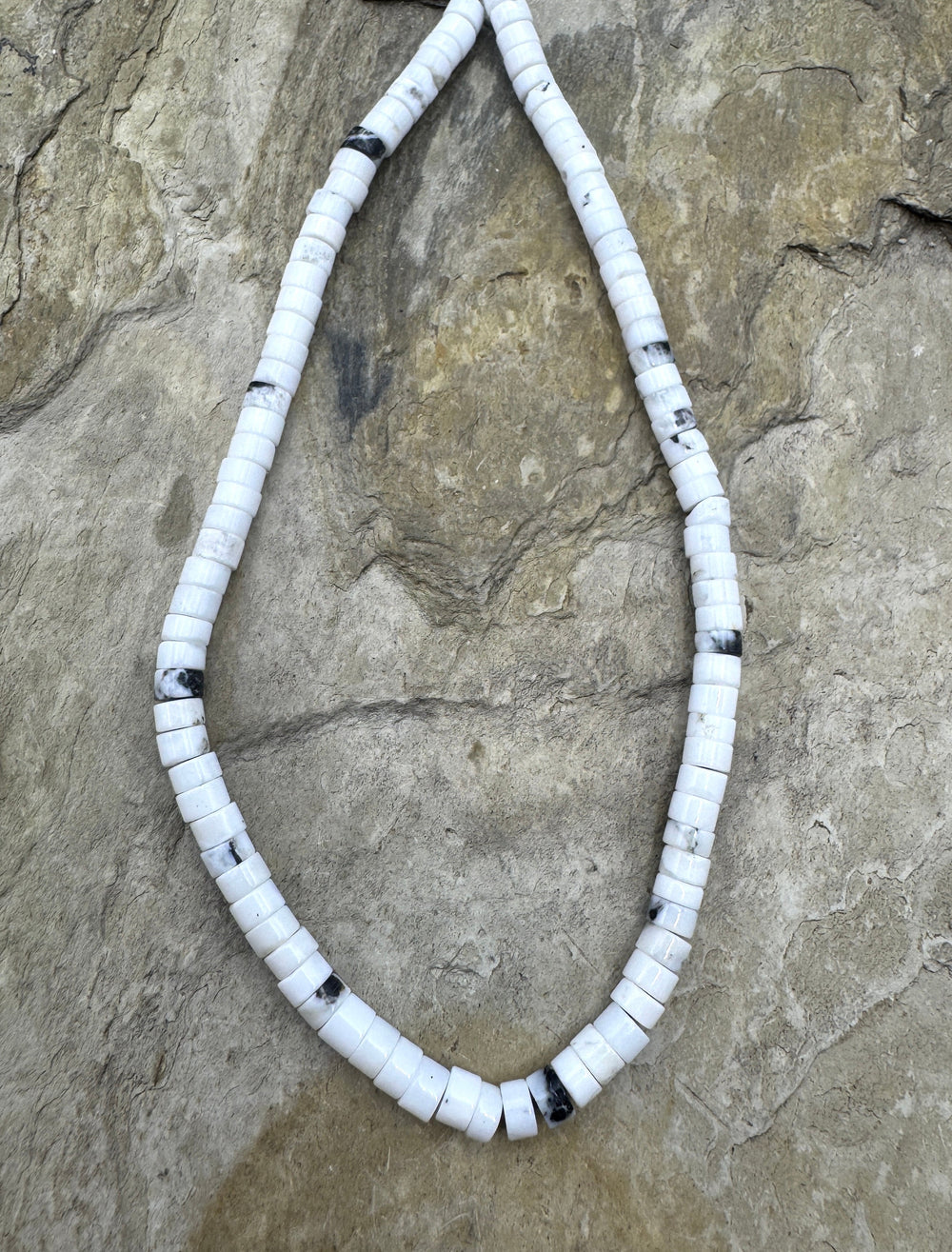 RARE High Quality White Buffalo 4mm Heishi Beads (9 inch