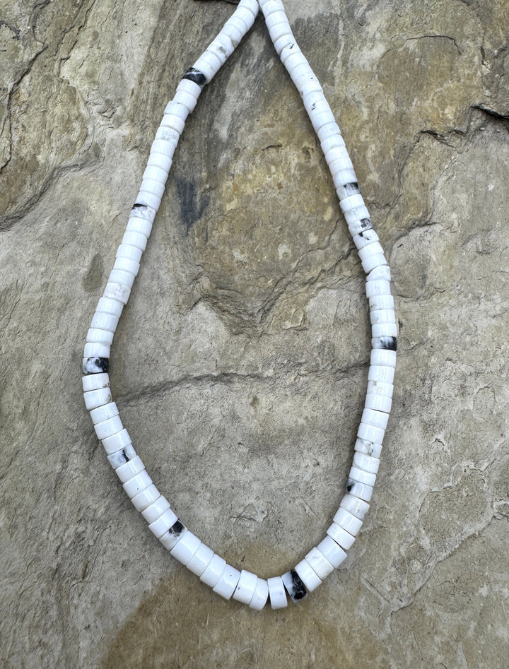 RARE High Quality White Buffalo 4mm Heishi Beads (9 inch