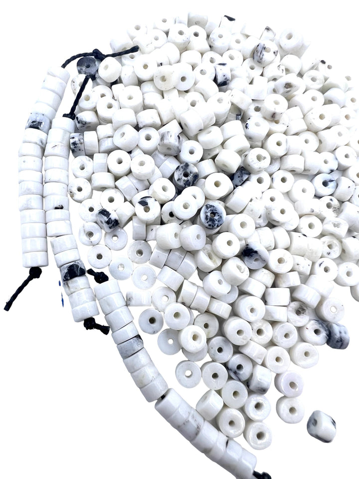 RARE High Quality White Buffalo 4mm Heishi Beads (Package