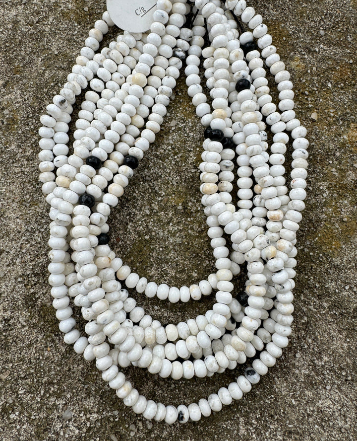 RARE High Quality White Buffalo 4mm Rondell Beads (9 inch