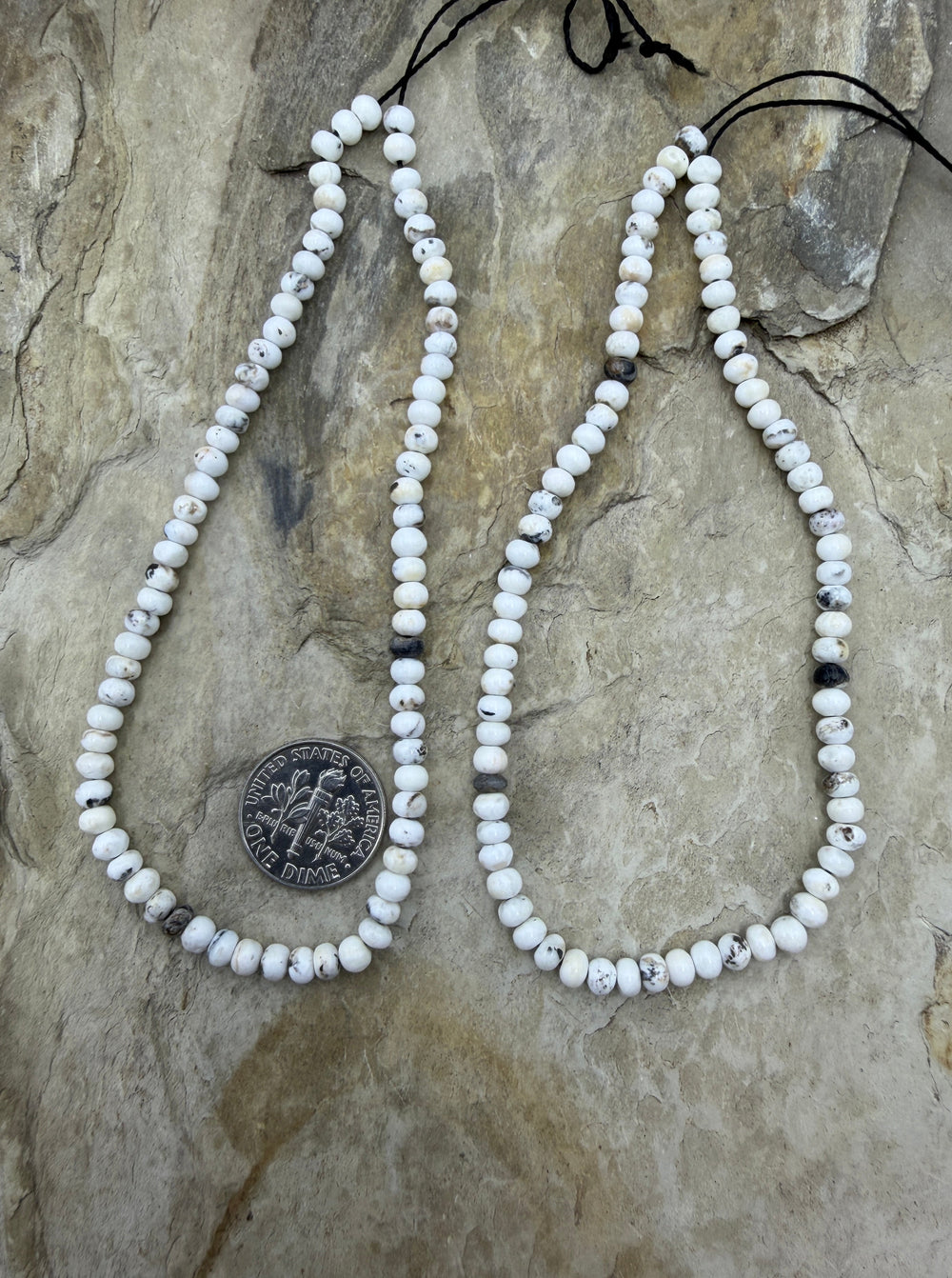 RARE High Quality White Buffalo 4mm Rondelle Beads 9 Inch