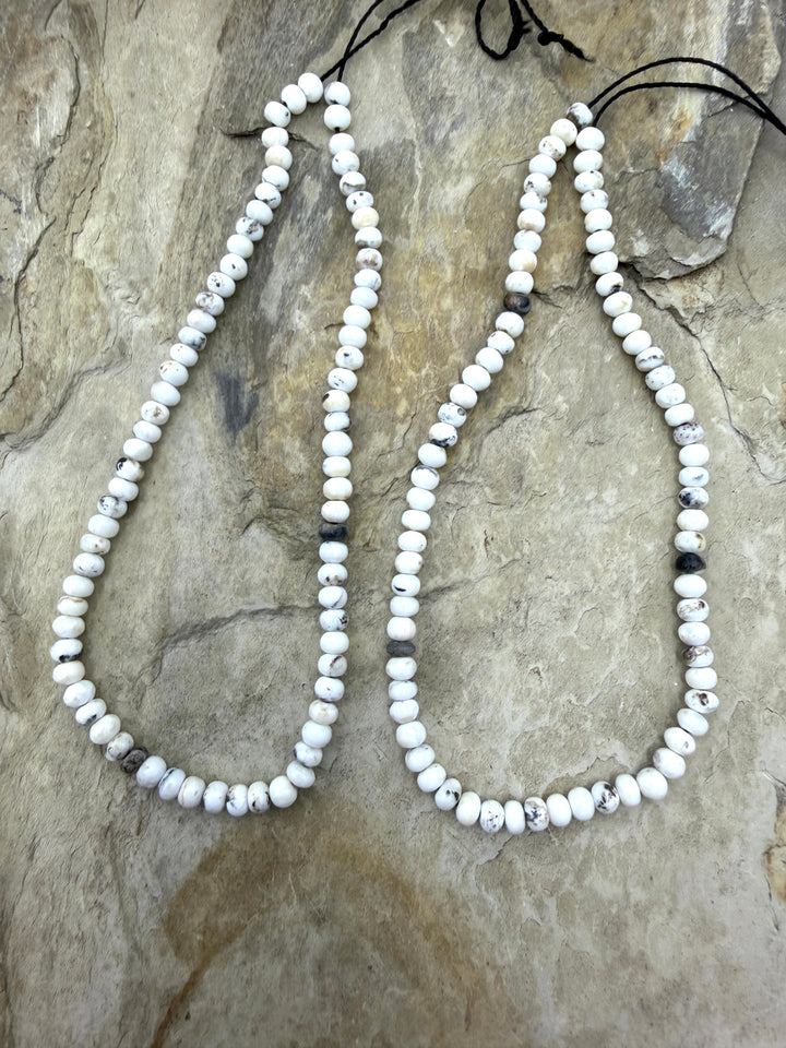 RARE High Quality White Buffalo 4mm Rondelle Beads 9 Inch