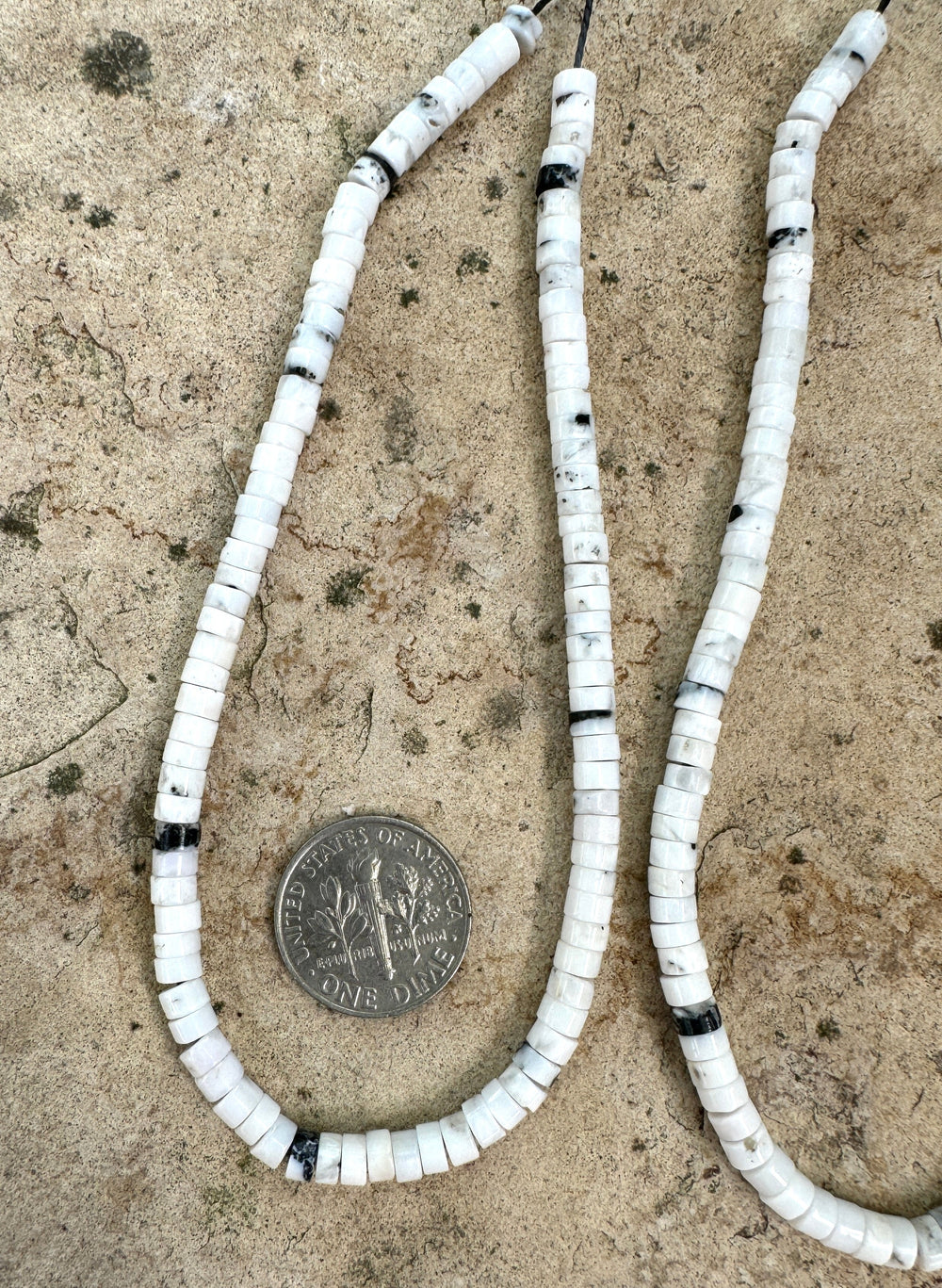 RARE High Quality White Buffalo 4mm Small Heishi Beads sold