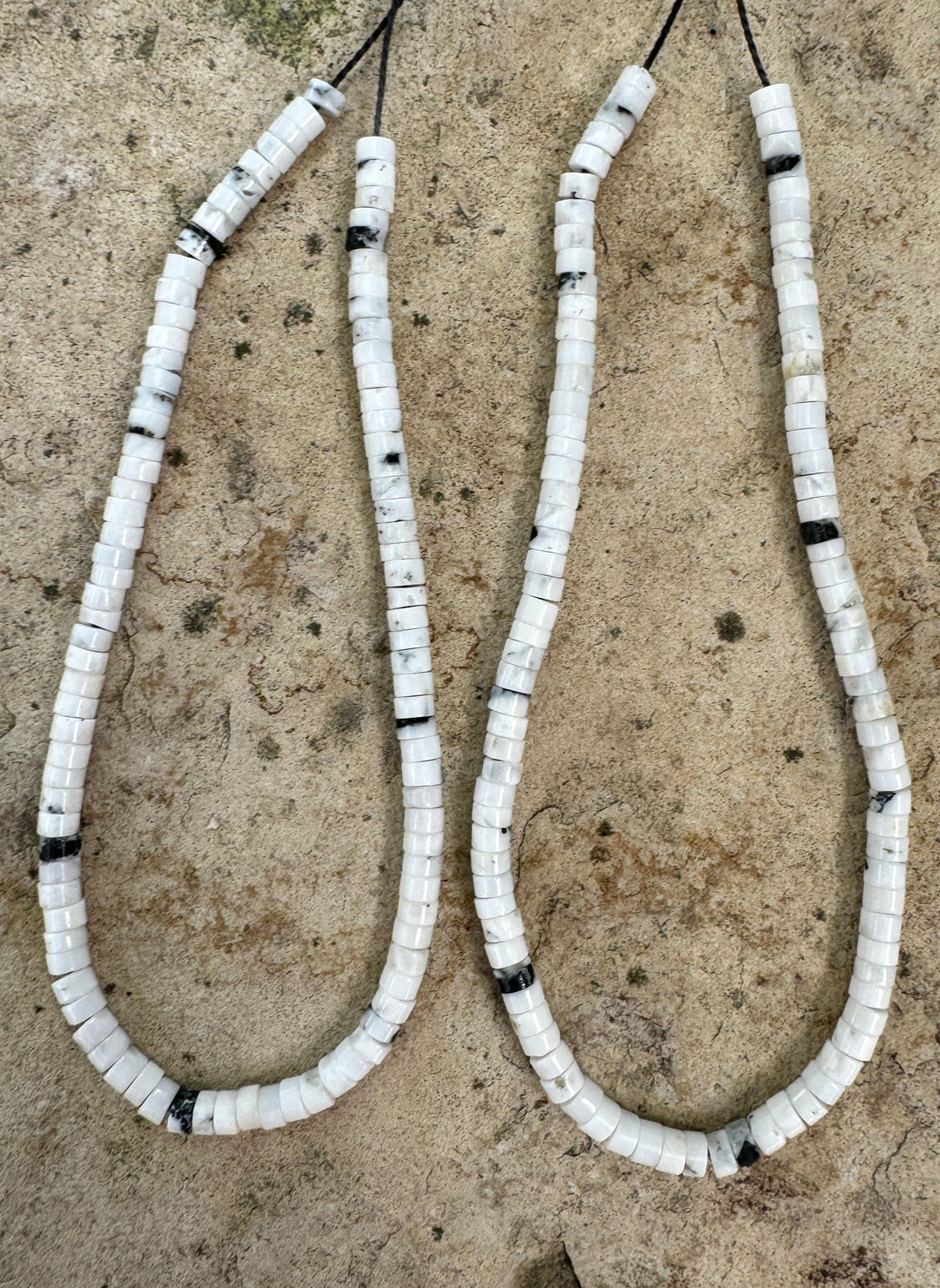 RARE High Quality White Buffalo 4mm Small Heishi Beads sold