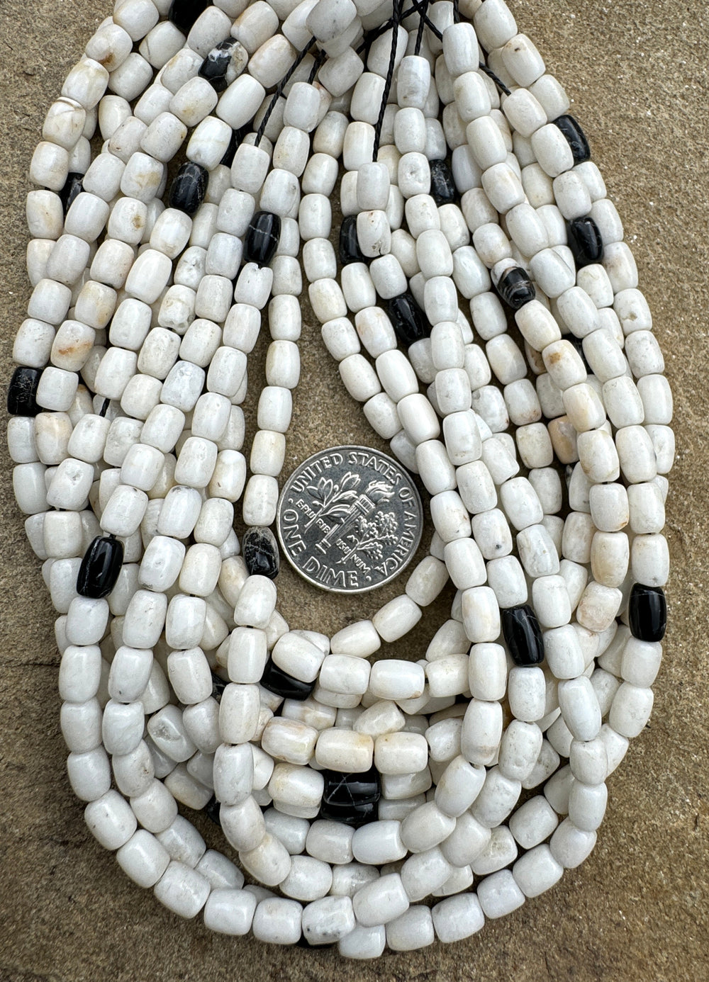 RARE High Quality White Buffalo 4x6mm Barrel Beads (9 inch