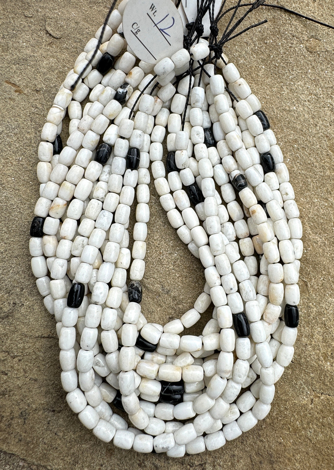 RARE High Quality White Buffalo 4x6mm Barrel Beads (9 inch