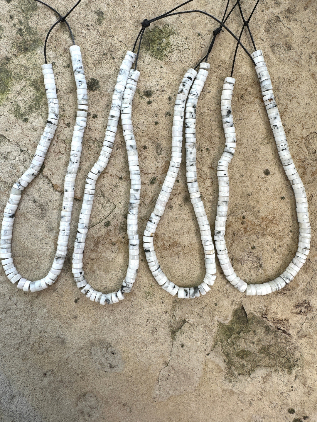 RARE High Quality White Buffalo 5mm Medium Heishi Beads