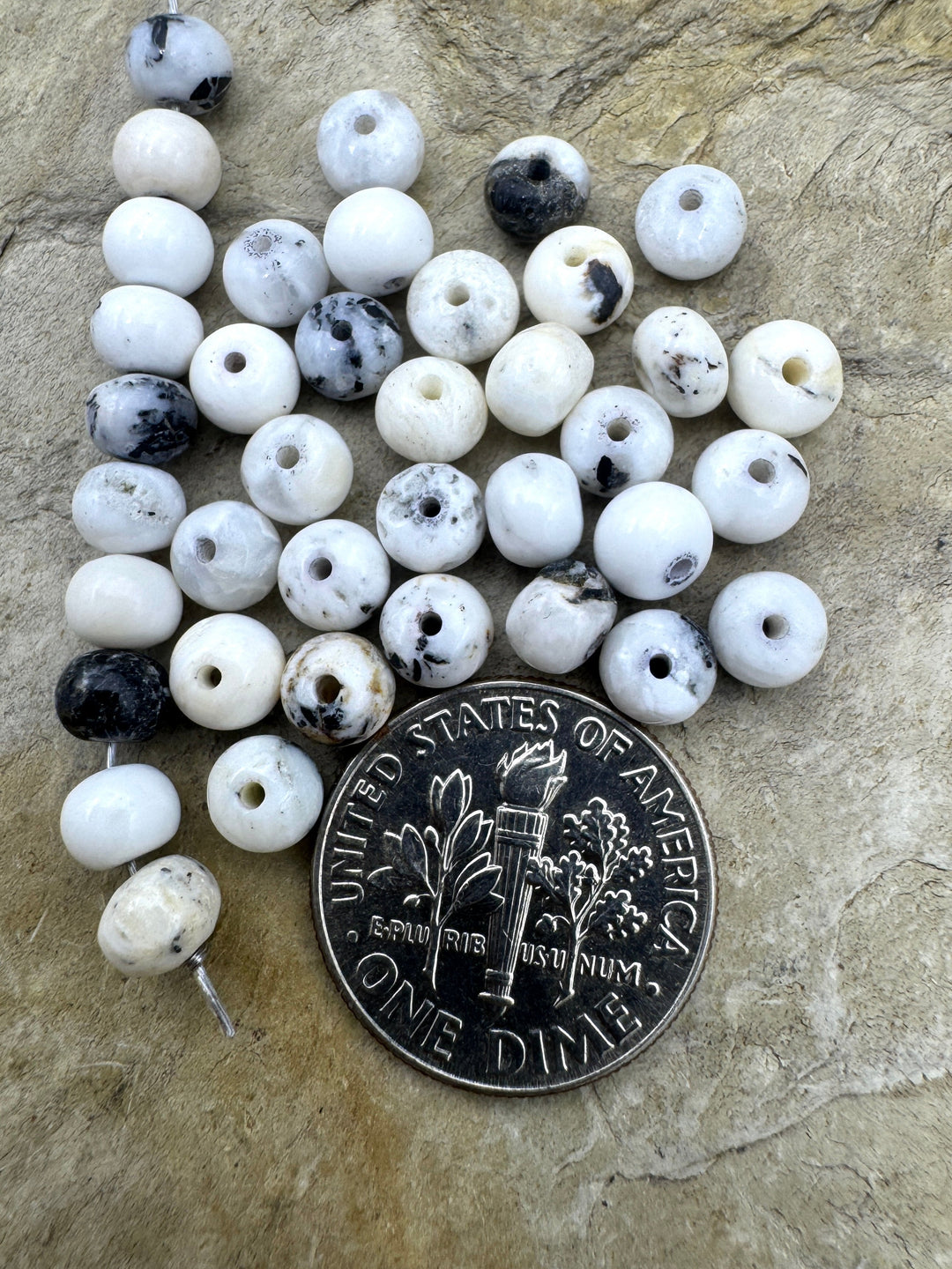 RARE High Quality White Buffalo 5mm Rondelle Beads (Package