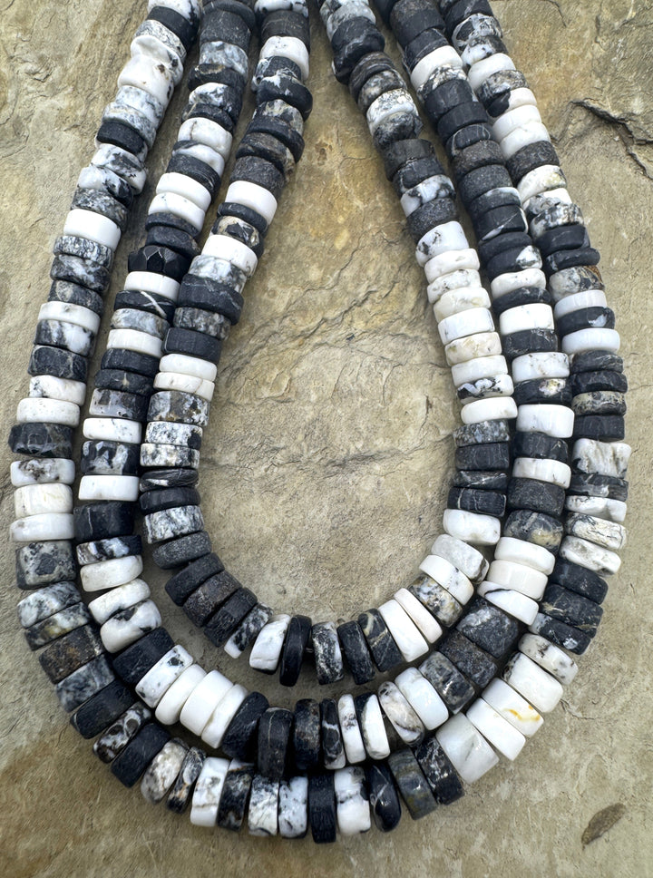 RARE High Quality White Buffalo 6 7mm Heishi Beads (9 inch