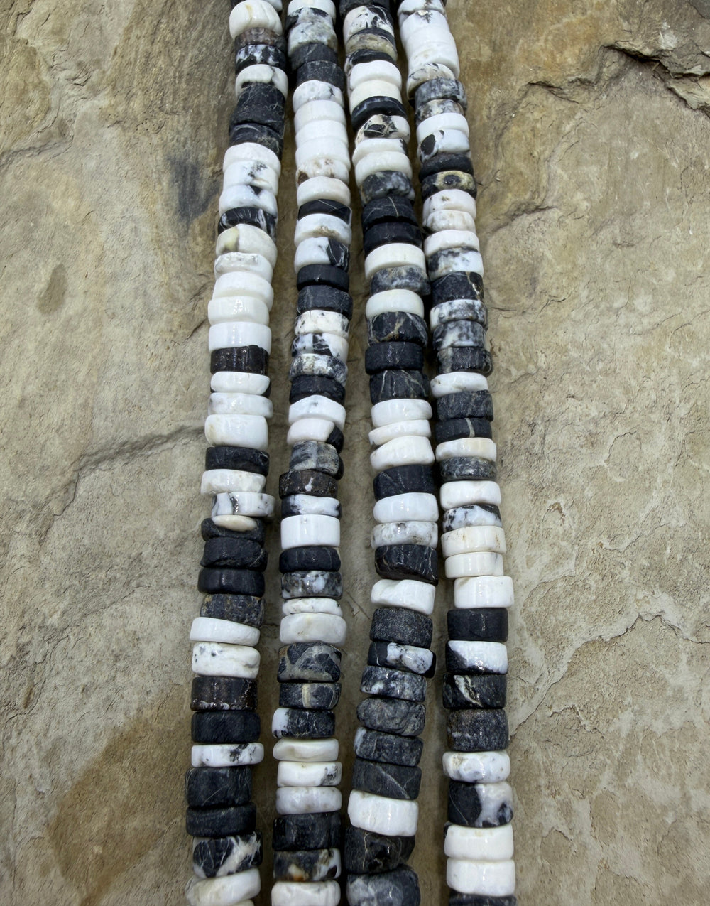 RARE High Quality White Buffalo 6mm Heishi Beads 9 Inch