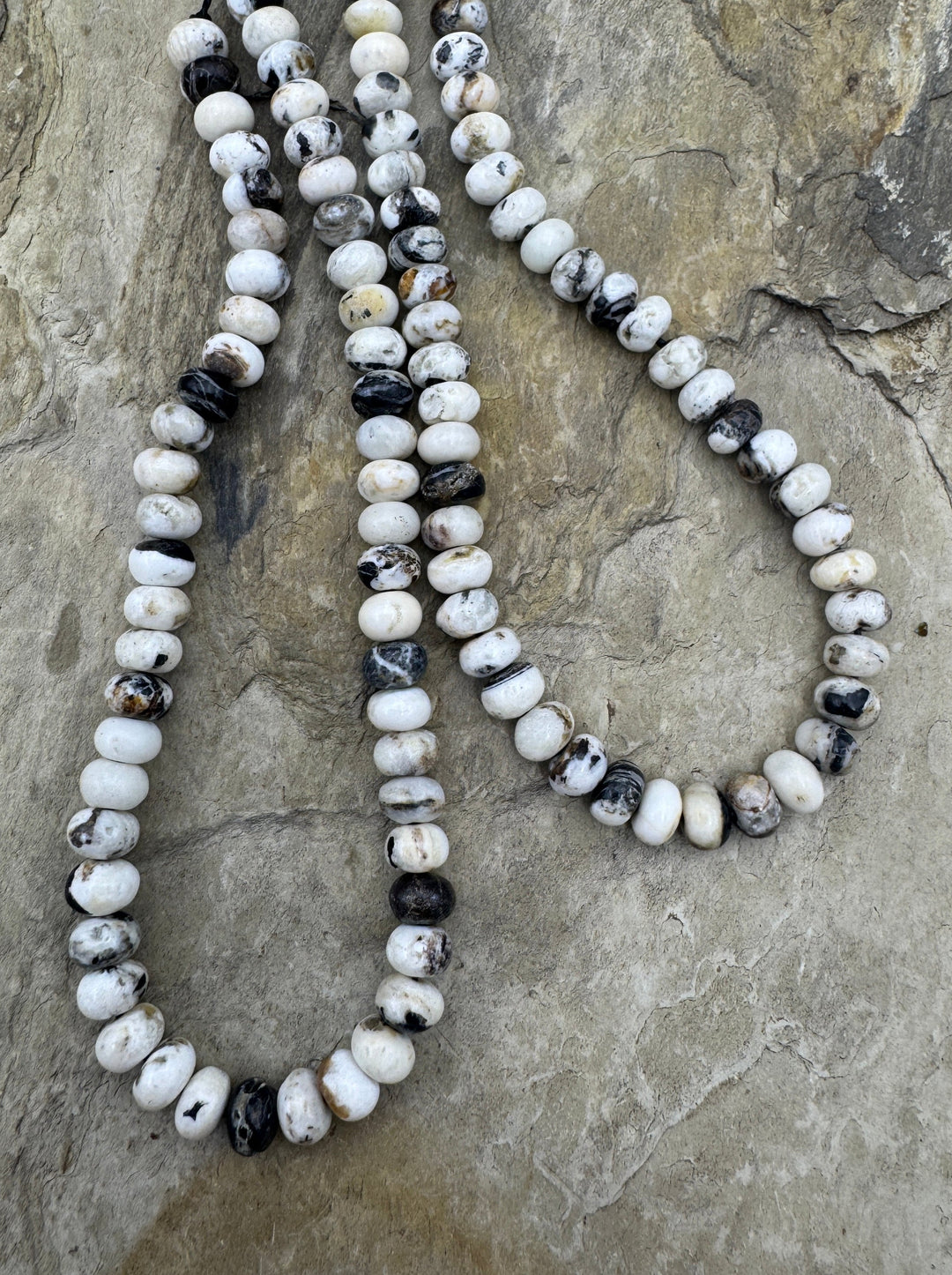 RARE High Quality White Buffalo 6mm Rondelle Beads, (9 inch Strand) 