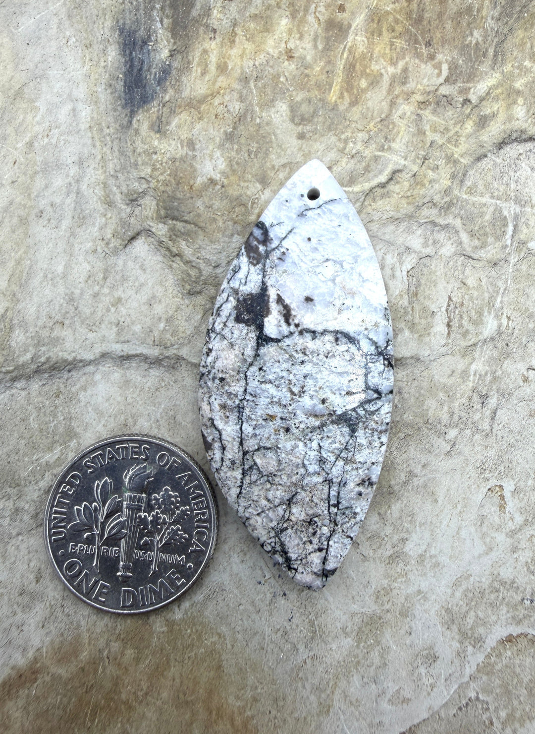 RARE High Quality White Buffalo Focal Pendant Bead 20x43mm