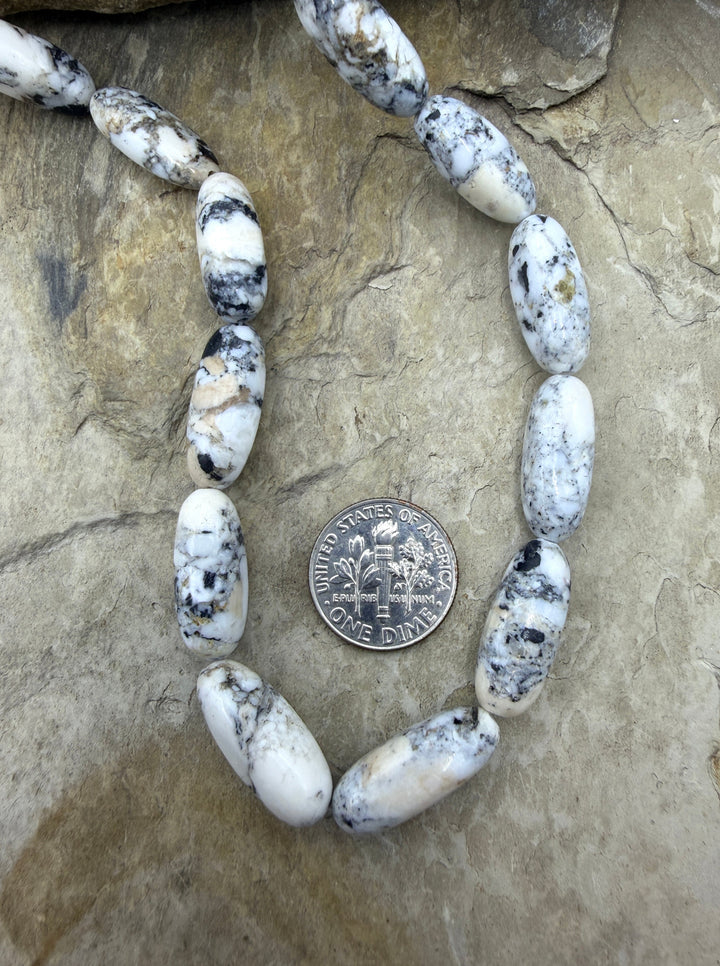 RARE High Quality White Buffalo Graduated Rounded Bead