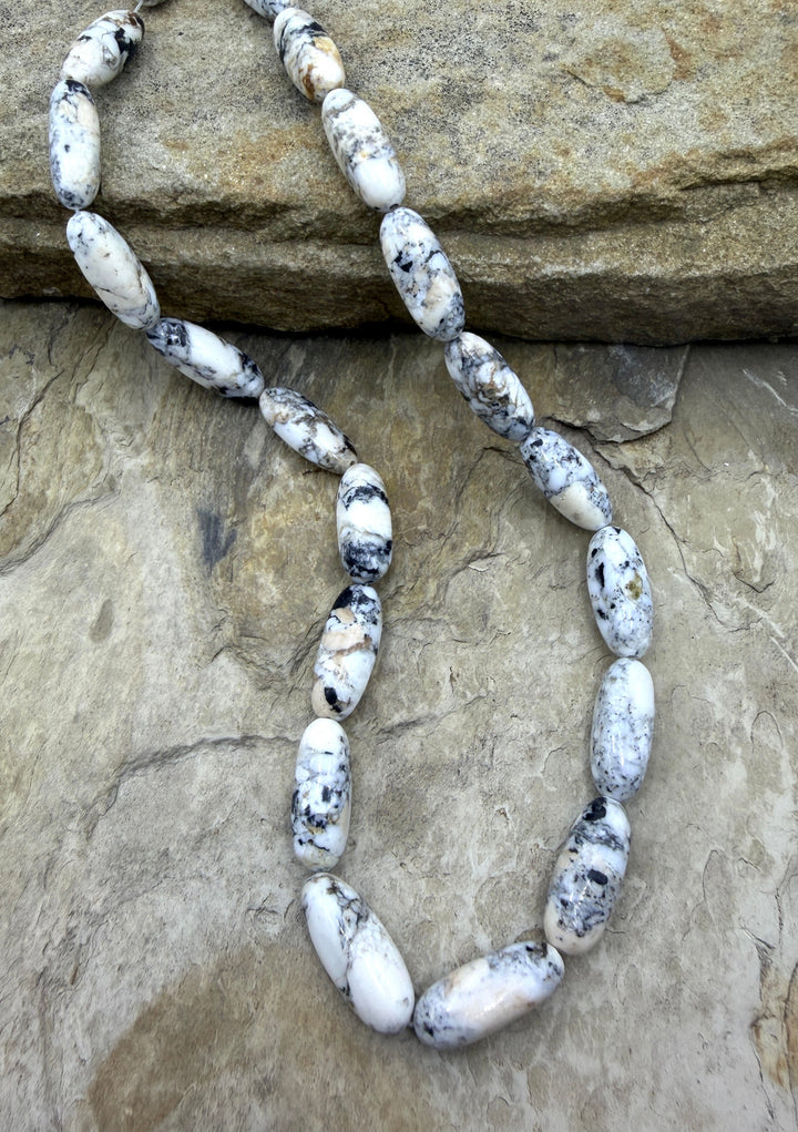 RARE High Quality White Buffalo Graduated Rounded Bead