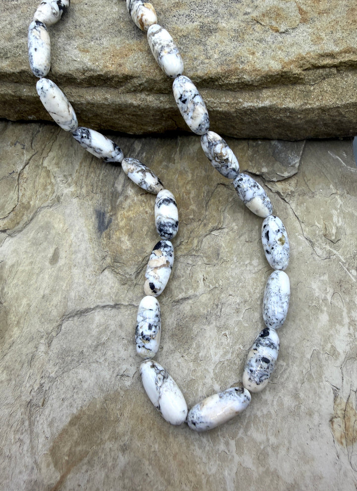 RARE High Quality White Buffalo Graduated Rounded Bead