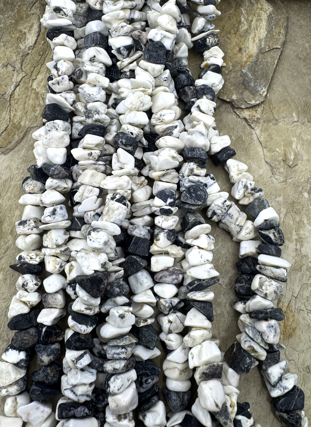 RARE High Quality White Buffalo LARGE (7 10mm) Chip Beads