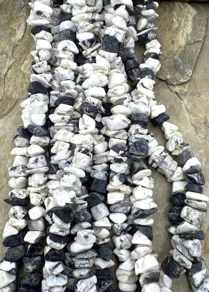 RARE High Quality White Buffalo LARGE (7 10mm) Chip Beads