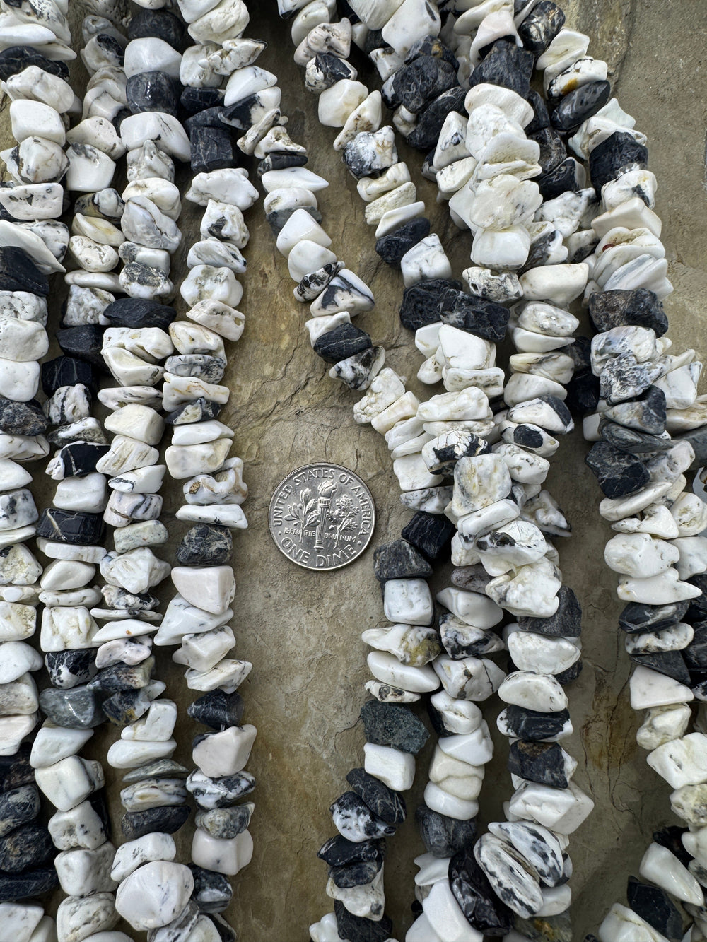 RARE High Quality White Buffalo LARGE (7 10mm) Chip Beads