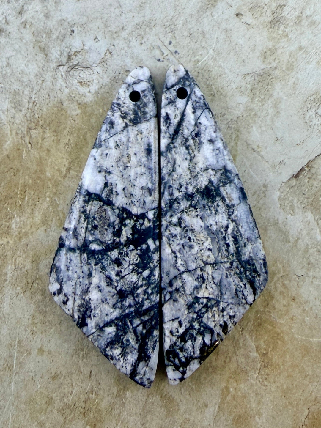 RARE High Quality White Buffalo Matching Earring Slab Bead