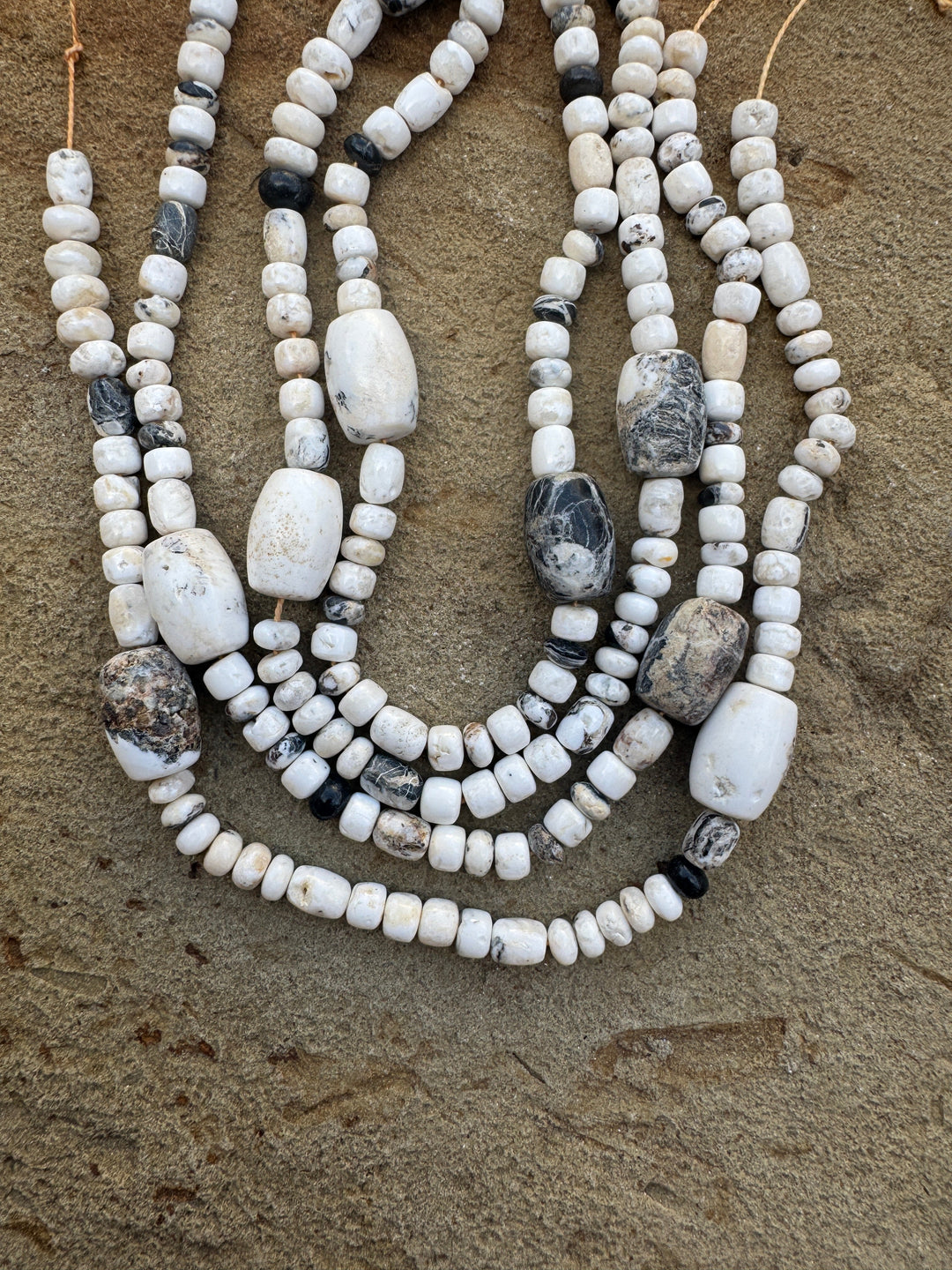 RARE High Quality White Buffalo Mixed Shape Designer Strand