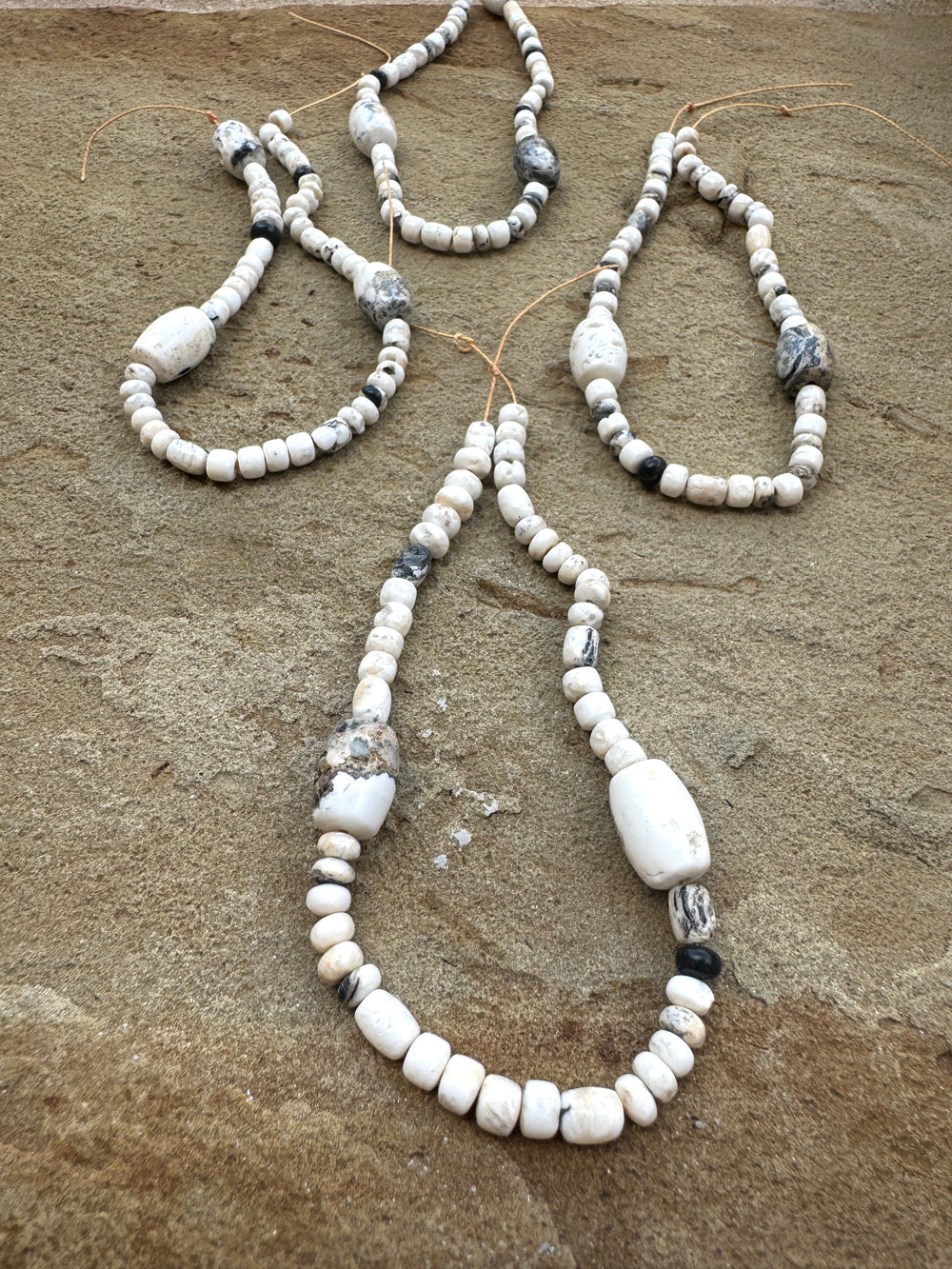 RARE High Quality White Buffalo Mixed Shape Designer Strand