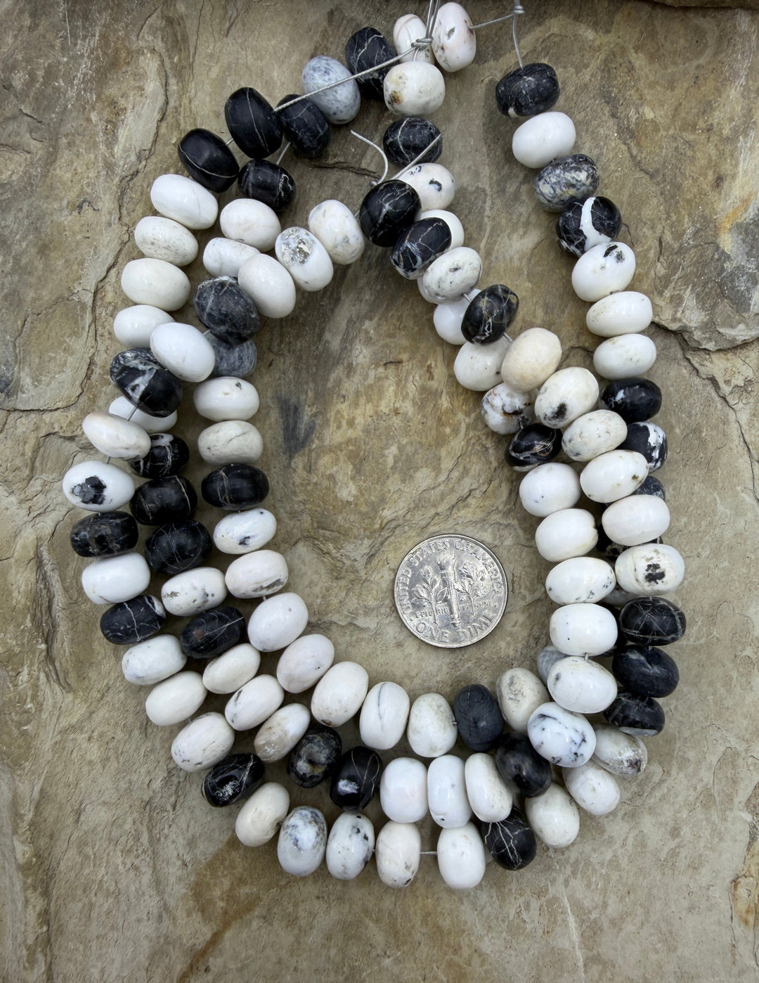 RARE High Quality White Buffalo (Nevada) 10mm Rondelle
