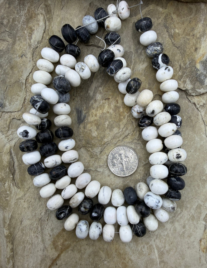 RARE High Quality White Buffalo (Nevada) 10mm Rondelle