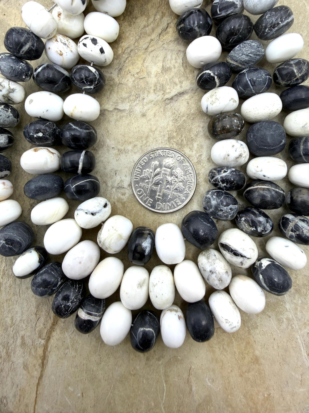 RARE High Quality White Buffalo (Nevada) 10mm Rondelle
