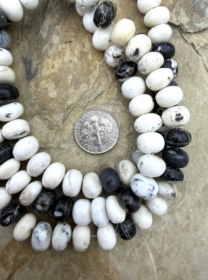 RARE High Quality White Buffalo (Nevada) 10mm Rondelle