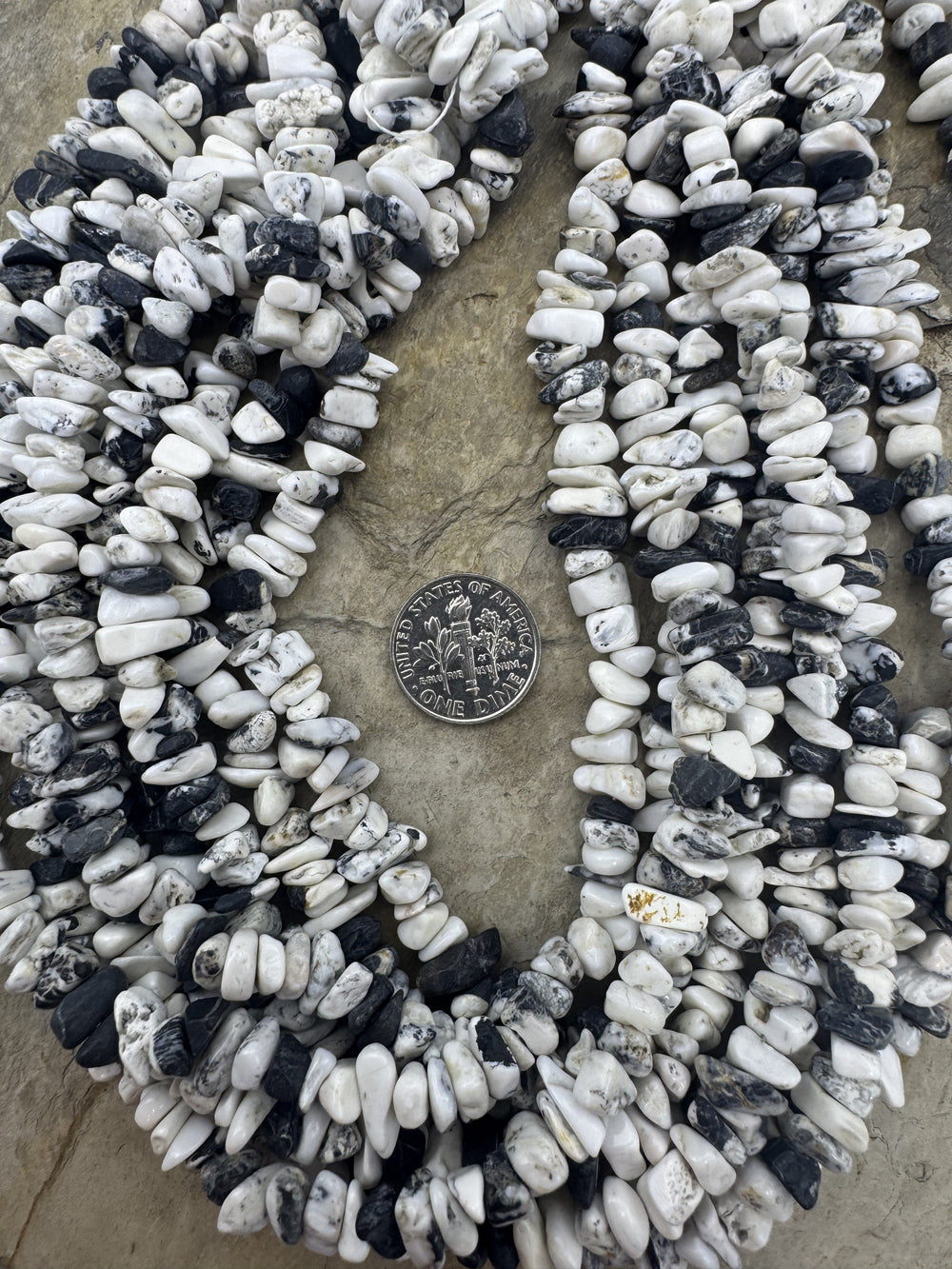 RARE High Quality White Buffalo (Nevada) 4-6mm Chip Beads