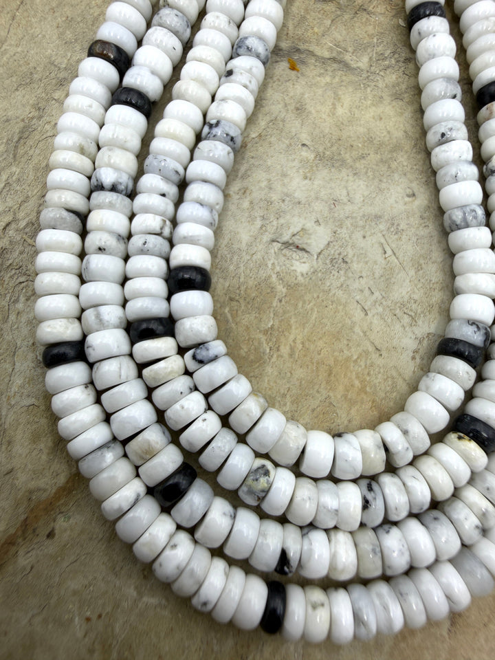 RARE High Quality White Buffalo (Nevada) 4mm Button Beads 9