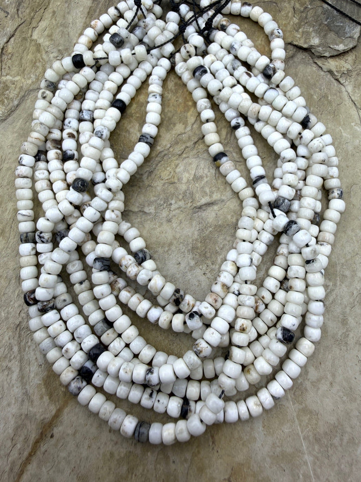 RARE High Quality White Buffalo (Nevada) 4mm Peublo Shaped