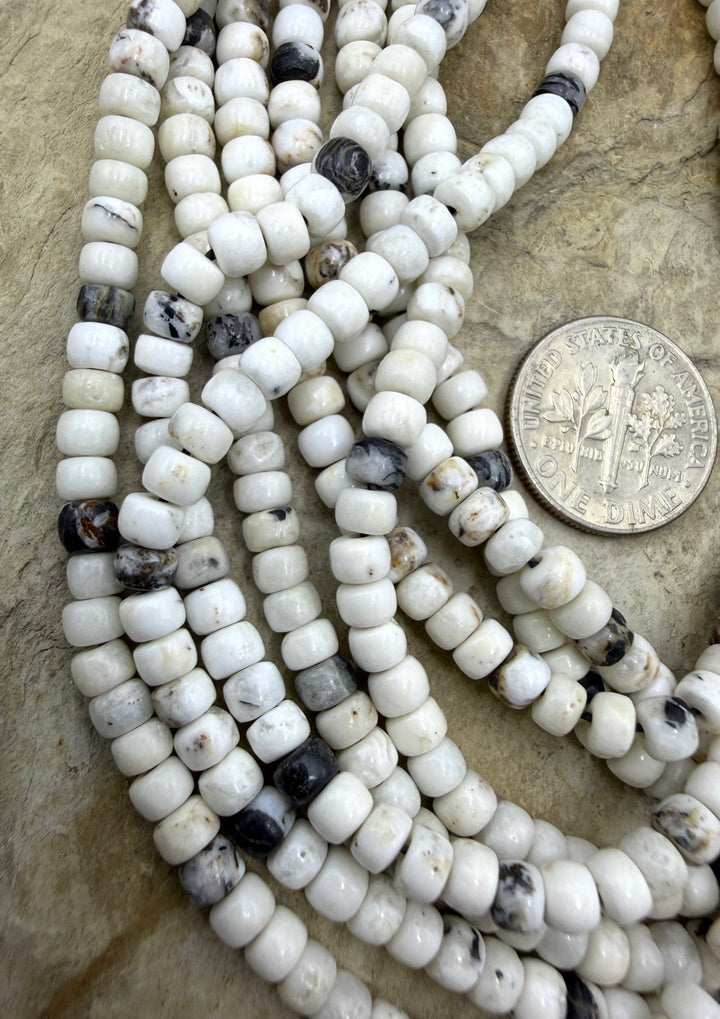 RARE High Quality White Buffalo (Nevada) 4mm Peublo Shaped