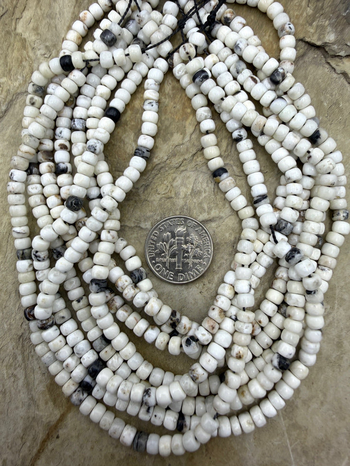 RARE High Quality White Buffalo (Nevada) 4mm Peublo Shaped