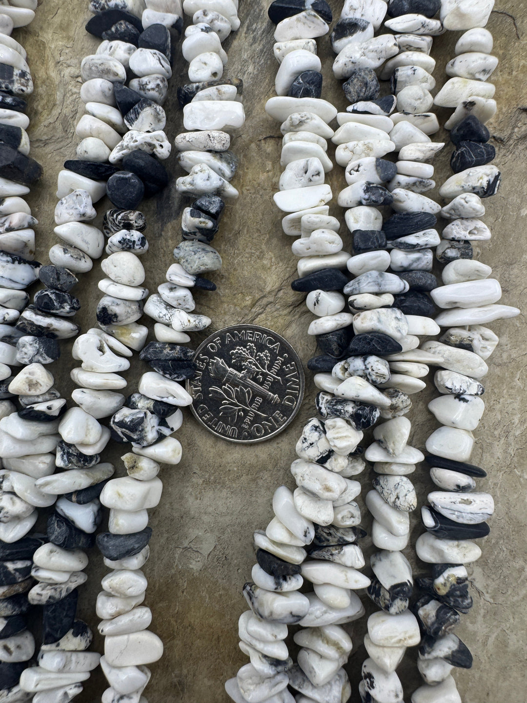 RARE High Quality White Buffalo (Nevada) 4-6mm Chip Beads