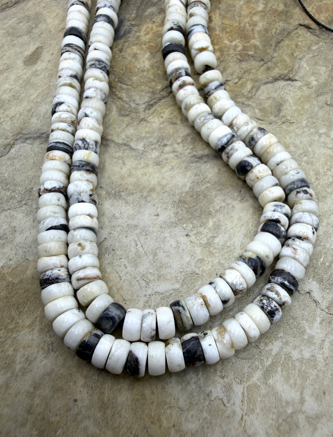 RARE High Quality White Buffalo (Nevada) 5mm Button Beads 9