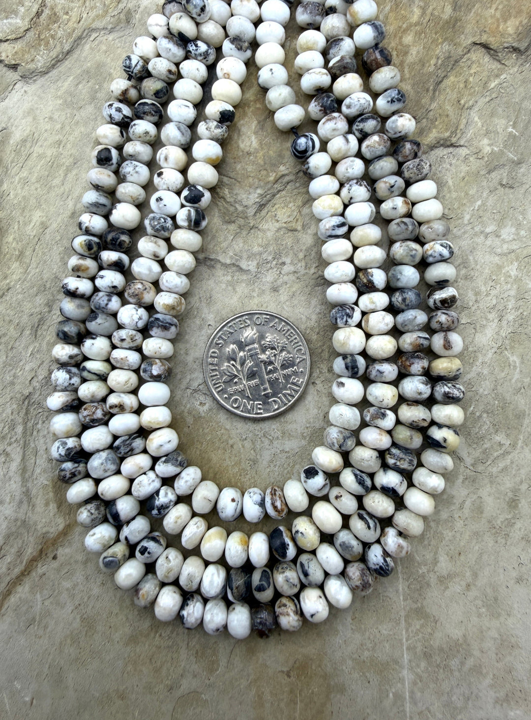 RARE High Quality White Buffalo (Nevada) 5mm Rondelle